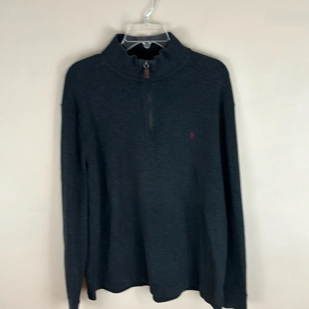 Polo Ralph Lauren Gray Cotton 1/4 Zip Pullover Sweater Size Large
